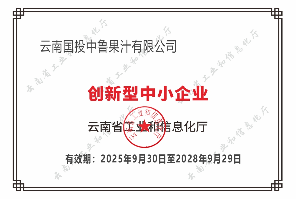 国投中鲁控股企业获“云南省创新型中小企业”称号